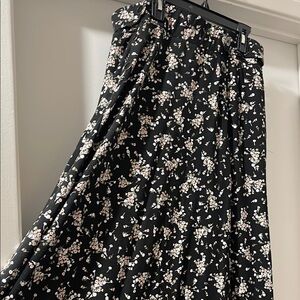 Floral Black Skirt